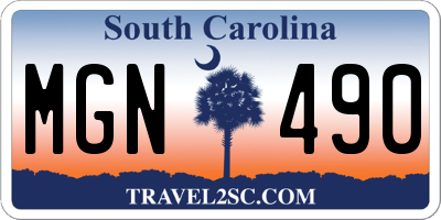 SC license plate MGN490
