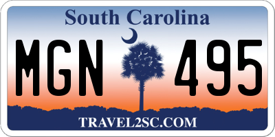 SC license plate MGN495