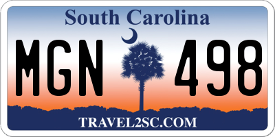 SC license plate MGN498