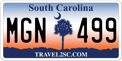 SC license plate MGN499