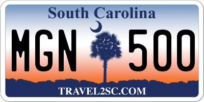 SC license plate MGN500
