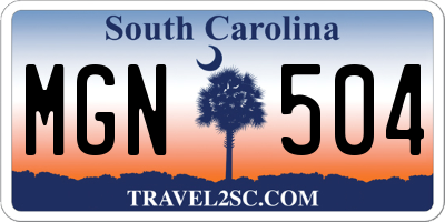 SC license plate MGN504