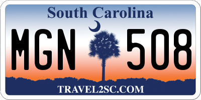 SC license plate MGN508