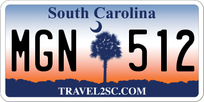 SC license plate MGN512