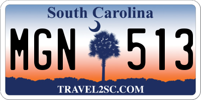 SC license plate MGN513