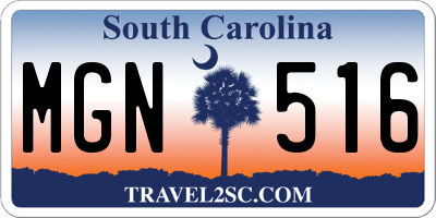 SC license plate MGN516