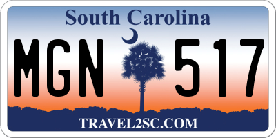 SC license plate MGN517