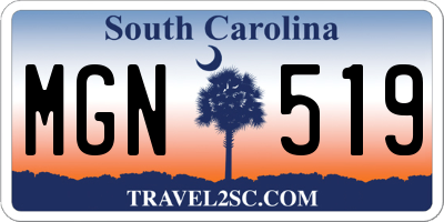 SC license plate MGN519