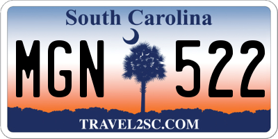 SC license plate MGN522
