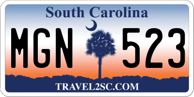 SC license plate MGN523