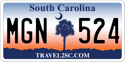 SC license plate MGN524