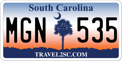 SC license plate MGN535