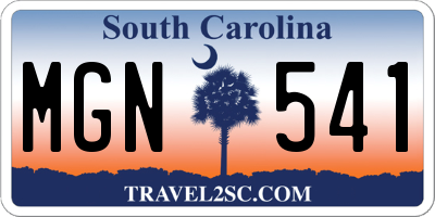 SC license plate MGN541