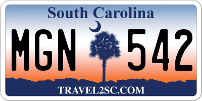 SC license plate MGN542