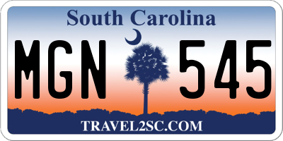 SC license plate MGN545