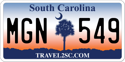 SC license plate MGN549