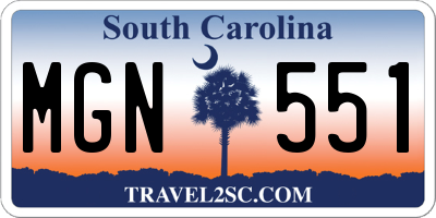 SC license plate MGN551