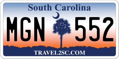 SC license plate MGN552