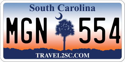 SC license plate MGN554