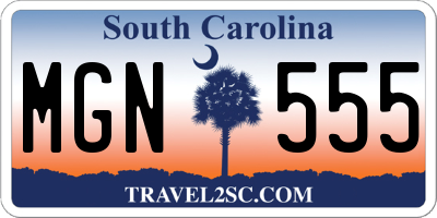 SC license plate MGN555