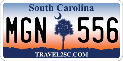 SC license plate MGN556