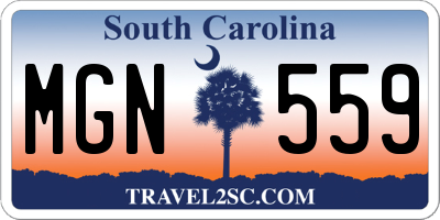 SC license plate MGN559