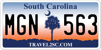 SC license plate MGN563