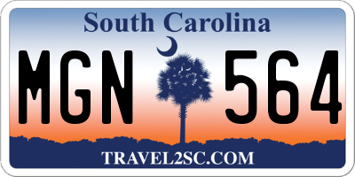 SC license plate MGN564
