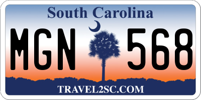 SC license plate MGN568