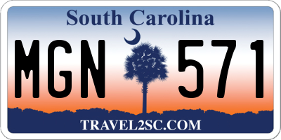 SC license plate MGN571