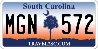 SC license plate MGN572