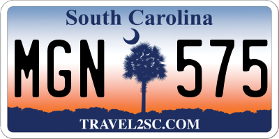 SC license plate MGN575