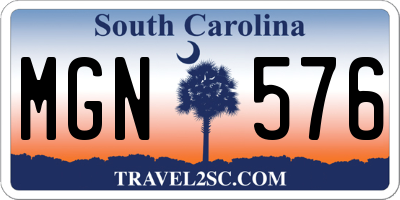 SC license plate MGN576