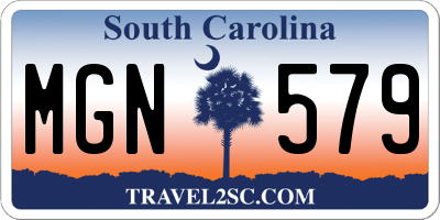 SC license plate MGN579
