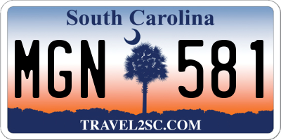 SC license plate MGN581