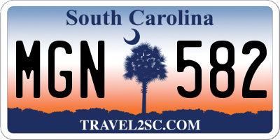 SC license plate MGN582