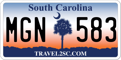 SC license plate MGN583