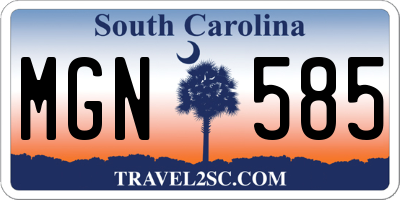 SC license plate MGN585