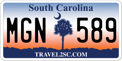 SC license plate MGN589