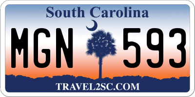 SC license plate MGN593