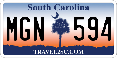 SC license plate MGN594