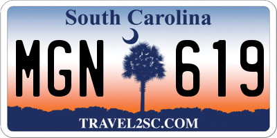 SC license plate MGN619