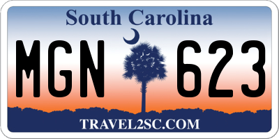 SC license plate MGN623