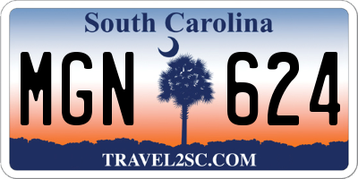 SC license plate MGN624