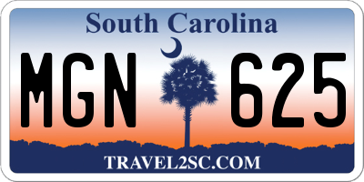 SC license plate MGN625