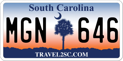 SC license plate MGN646