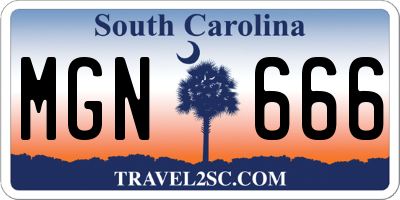 SC license plate MGN666