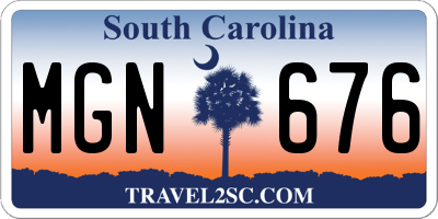 SC license plate MGN676