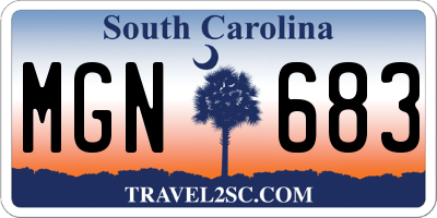 SC license plate MGN683