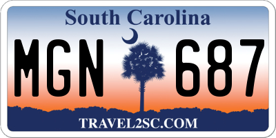 SC license plate MGN687